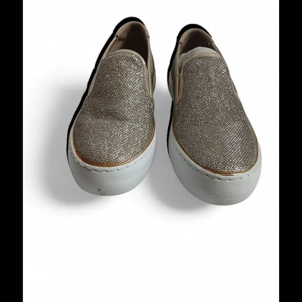 GBG Guess Women’s Gold Glitter Slip On Sneakers Platform Casual Shoes Size 6M